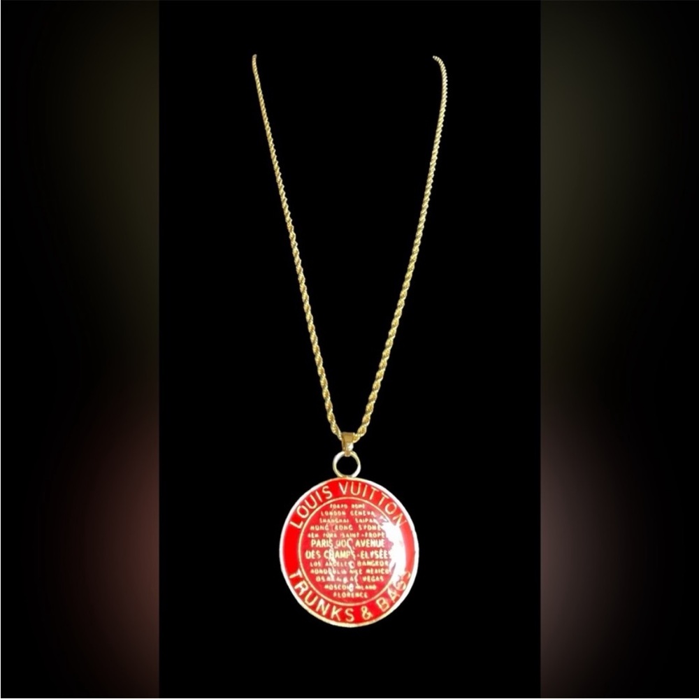 Authentic Louis Vuitton Red Trucks & Bags Necklace - Picture 2 of 3